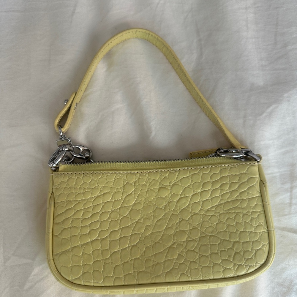 BY FAR Yellow Textured Clutch
